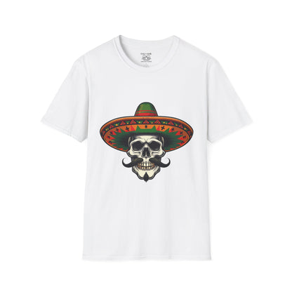 Skull Sombrero T-Shirt | Day of the Dead Gift, Unisex Graphic Tee, Halloween Costume, Music Festival Shirt, Casual Summer Wear