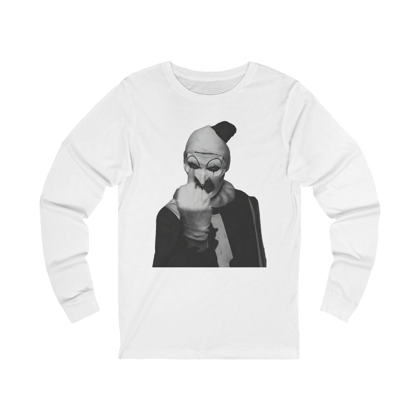 Art the Clown Graphic Long Sleeve Tee | Unisex Jersey Shirt, Halloween Costume, Quirky Gift, Casual Wear, Clown Lovers Tee