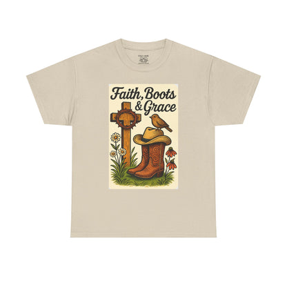 Faith, Boots & Grace Unisex Tee - Country Style, Inspirational Gift, Western Fashion, Outdoor Wear, Everyday Comfort