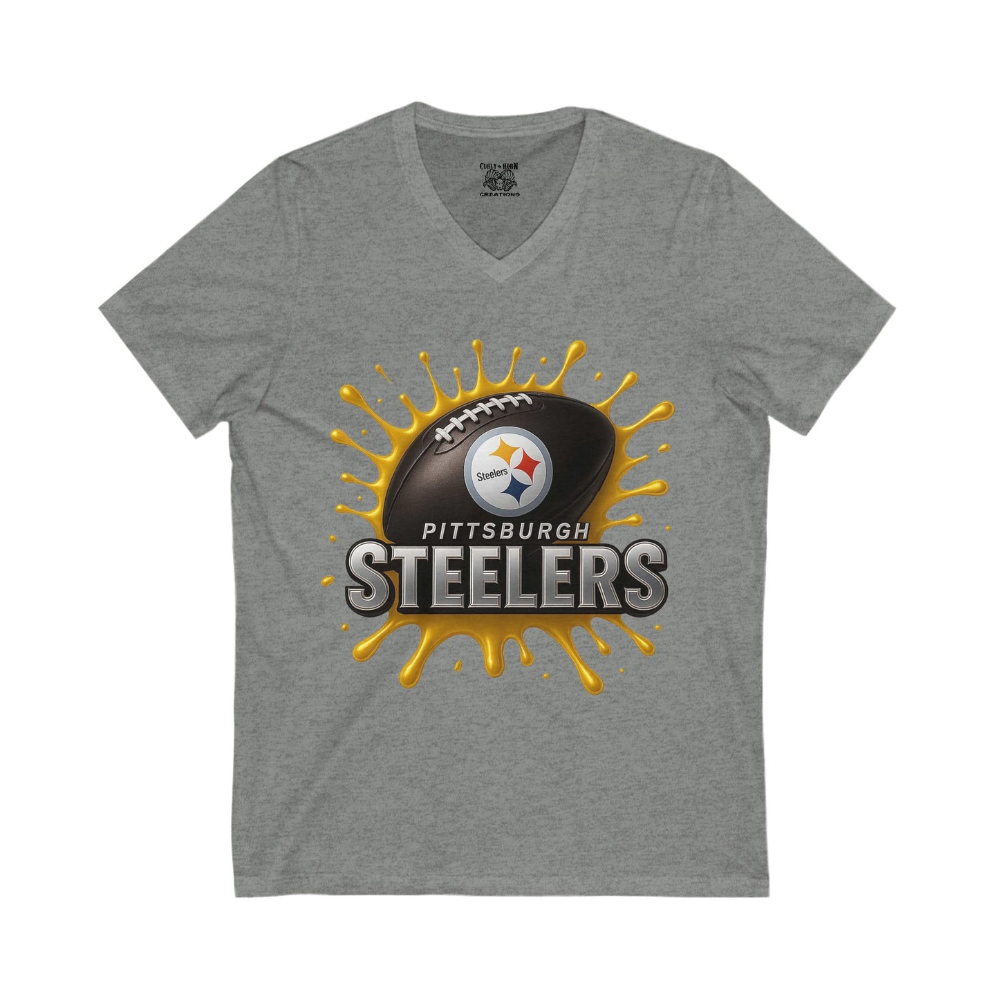 Pittsburgh Steelers V-Neck Tee, Comfortable Sports Shirt, Unisex Fan Apparel, Perfect for Game Day, Gift for Steelers Fans