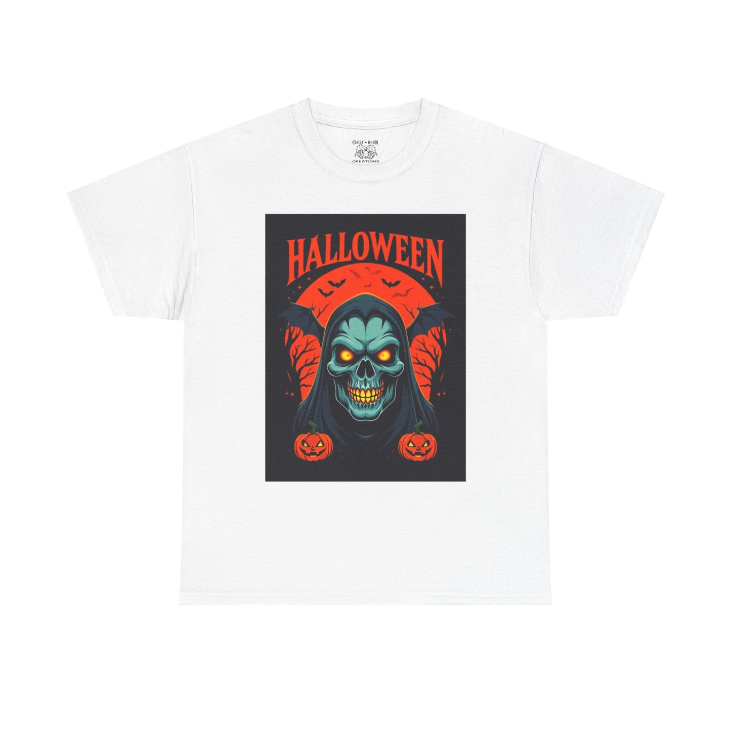 Halloween Graphic Tee, Spooky Unisex Heavy Cotton Shirt, Halloween Costume, Fall Festivities Wear, Trick or Treat Apparel