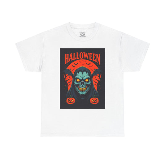 Halloween Graphic Tee, Spooky Unisex Heavy Cotton Shirt, Halloween Costume, Fall Festivities Wear, Trick or Treat Apparel