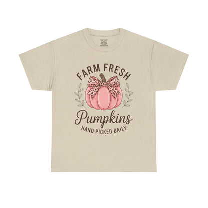 Farm Fresh Pumpkins Unisex T-Shirt, Fall Apparel, Pumpkin Spice Shirt, Autumn Tee, Halloween Gift, Cozy Fall Clothing