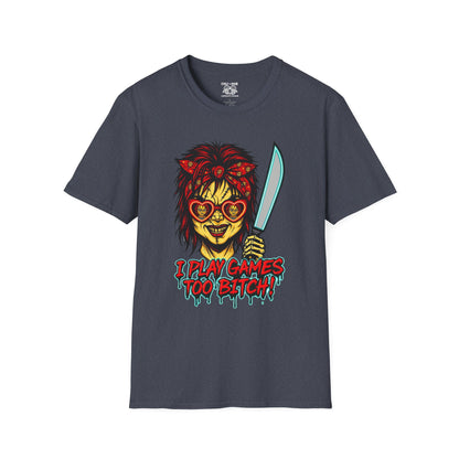 Retro Chucky Horror Game T-Shirt, Gamer Apparel, Unique Gift for Gamers, Halloween Costume, Playful Casual Wear