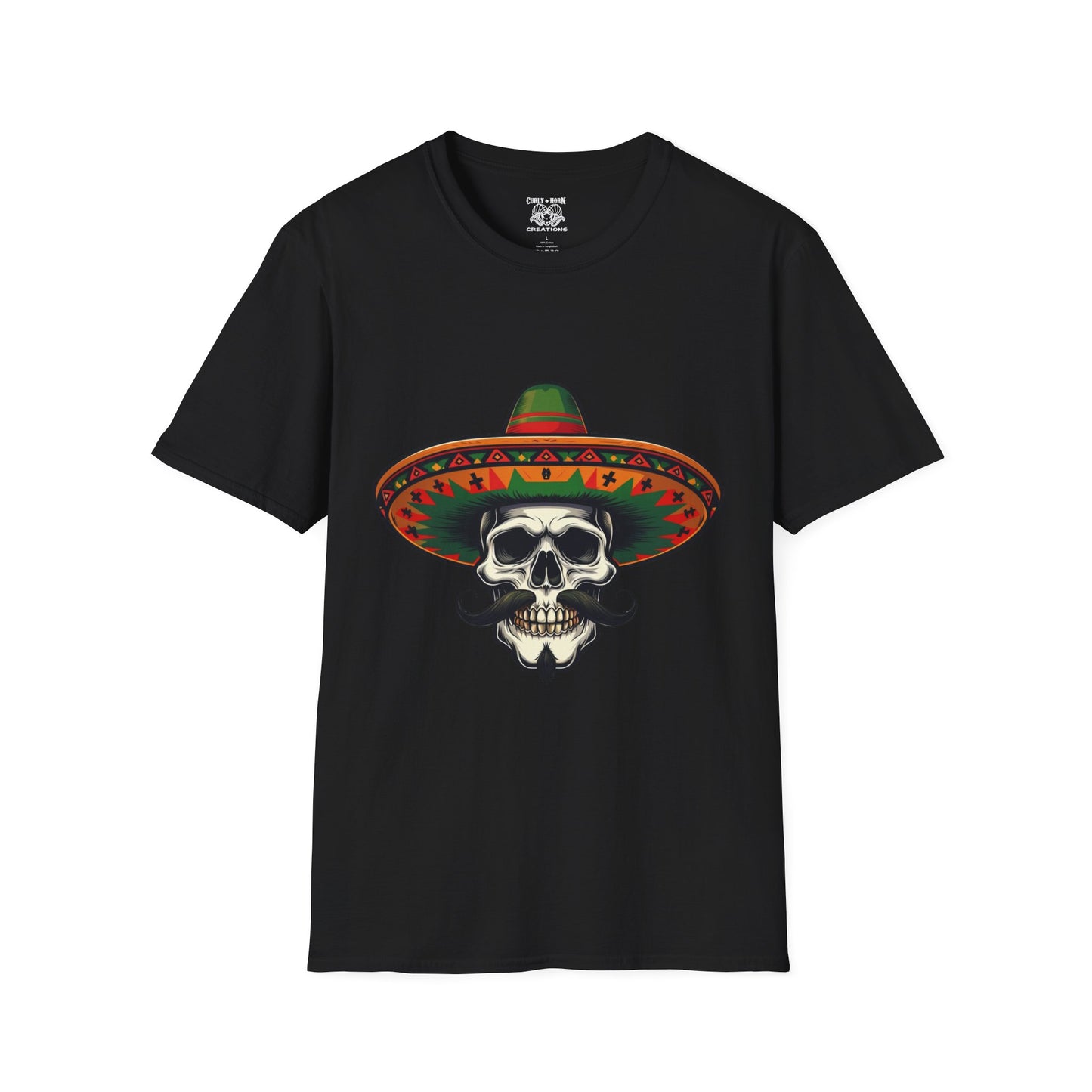 Skull Sombrero T-Shirt | Day of the Dead Gift, Unisex Graphic Tee, Halloween Costume, Music Festival Shirt, Casual Summer Wear