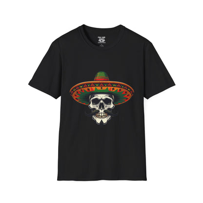 Skull Sombrero T-Shirt | Day of the Dead Gift, Unisex Graphic Tee, Halloween Costume, Music Festival Shirt, Casual Summer Wear