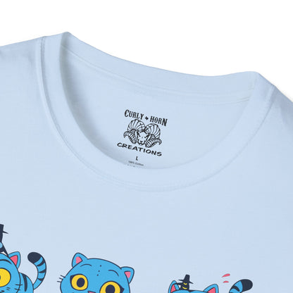 Derpy Cat Graphic T-Shirt, Softstyle Tee, Unisex Shirt for Cat Lovers, Gift for Pet Owners, Fun Casual Wear