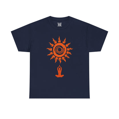 Sunshine Spirit Unisex Heavy Cotton Tee | Relaxed Fit, Bohemian Style, Yoga Shirt, Casual Wear, Gift for Nature Lovers