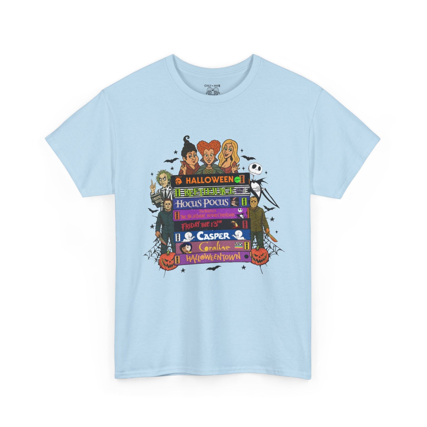 Halloween Themed Unisex Heavy Cotton Tee, Graphic Tee, Book Lovers Gift, Spooky Season Apparel, Fall Fashion, Costume Replacement