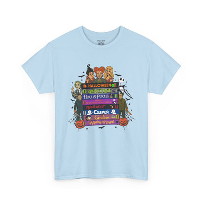 Halloween Themed Unisex Heavy Cotton Tee, Graphic Tee, Book Lovers Gift, Spooky Season Apparel, Fall Fashion, Costume Replacement