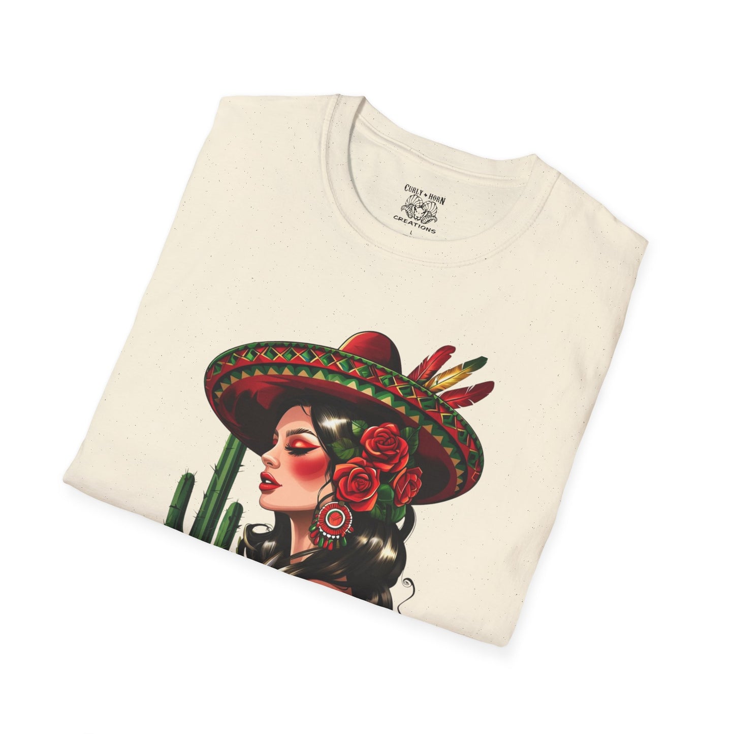 Mexican Woman Design Unisex T-Shirt, Celebrate Mexican Culture, Great for Festivals, Cinco de Mayo, Gift for Her