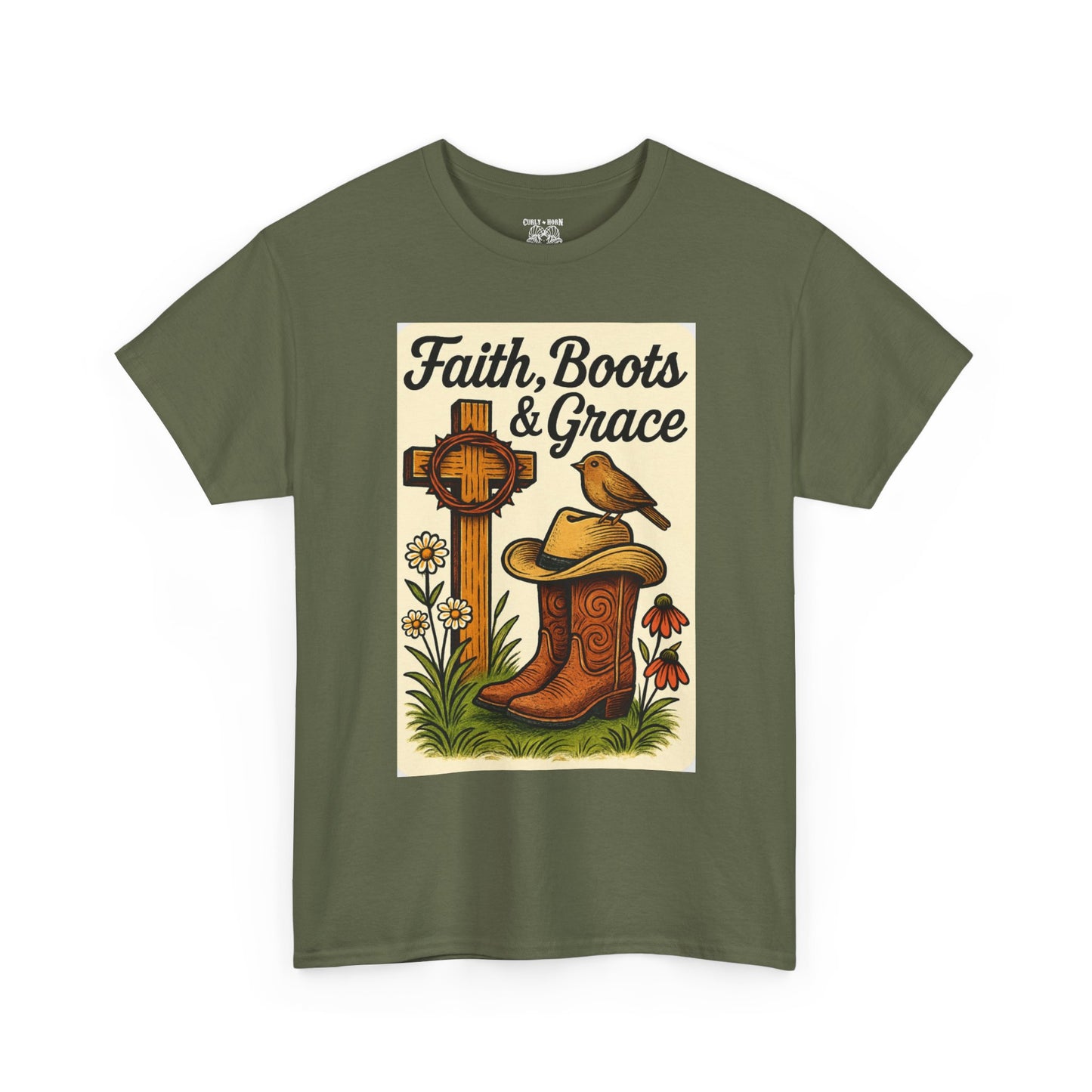 Faith, Boots & Grace Unisex Tee - Country Style, Inspirational Gift, Western Fashion, Outdoor Wear, Everyday Comfort