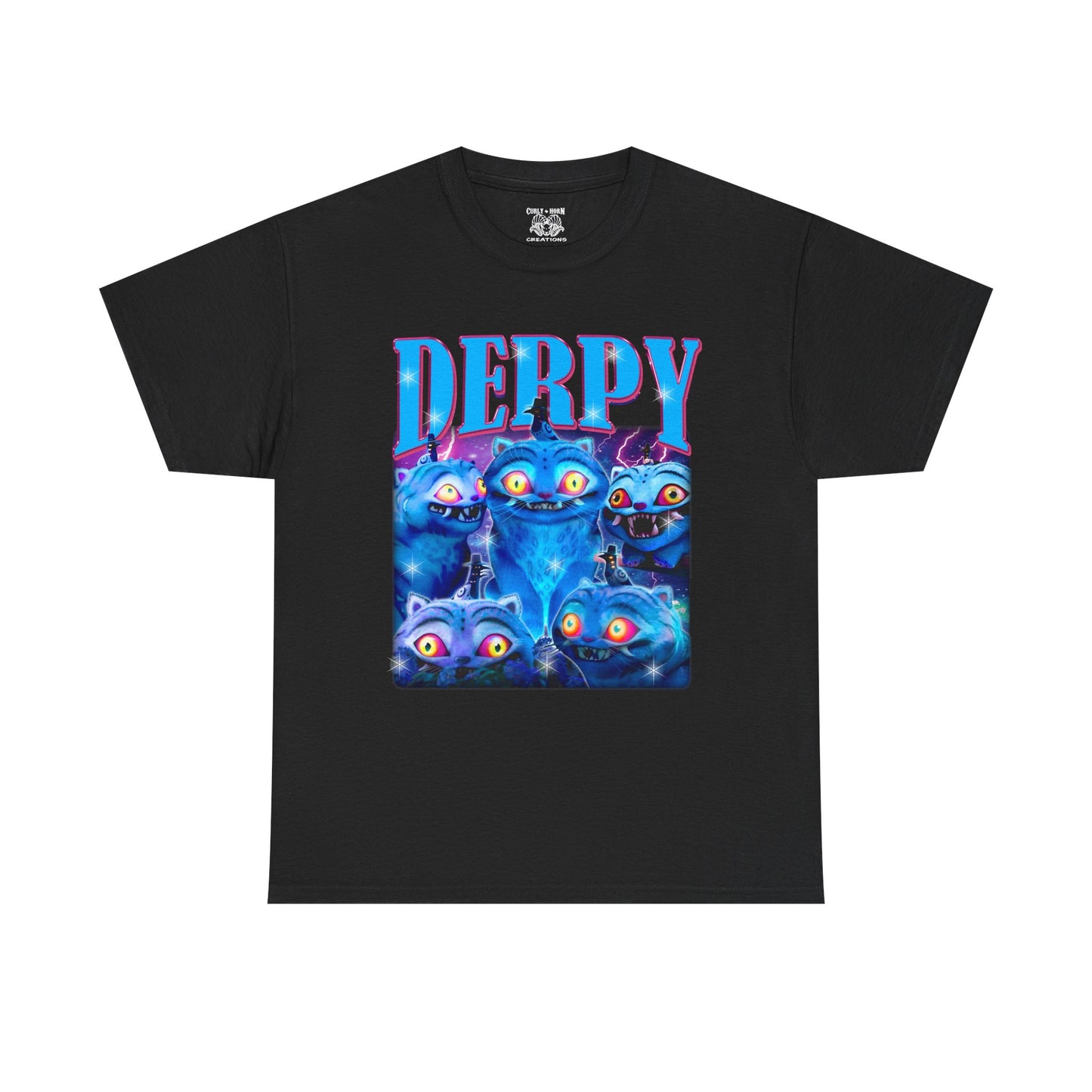 Demon Hunter Derpy Unisex Heavy Cotton Tee - Ideal for Casual Outings, Gift for Animal Lovers, Cartoon Enthusiasts, or Jokes