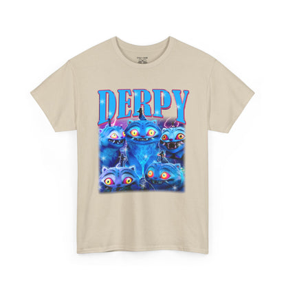 Demon Hunter Derpy Unisex Heavy Cotton Tee - Ideal for Casual Outings, Gift for Animal Lovers, Cartoon Enthusiasts, or Jokes