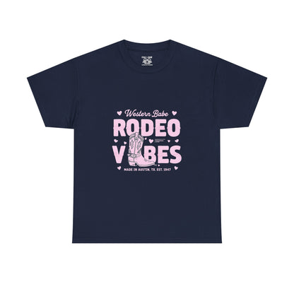 Western Babe Rodeo Vibes Unisex Heavy Cotton Tee, Graphic Tee, Rodeo Apparel, Country Music Shirt, Western Style, Casual Wear