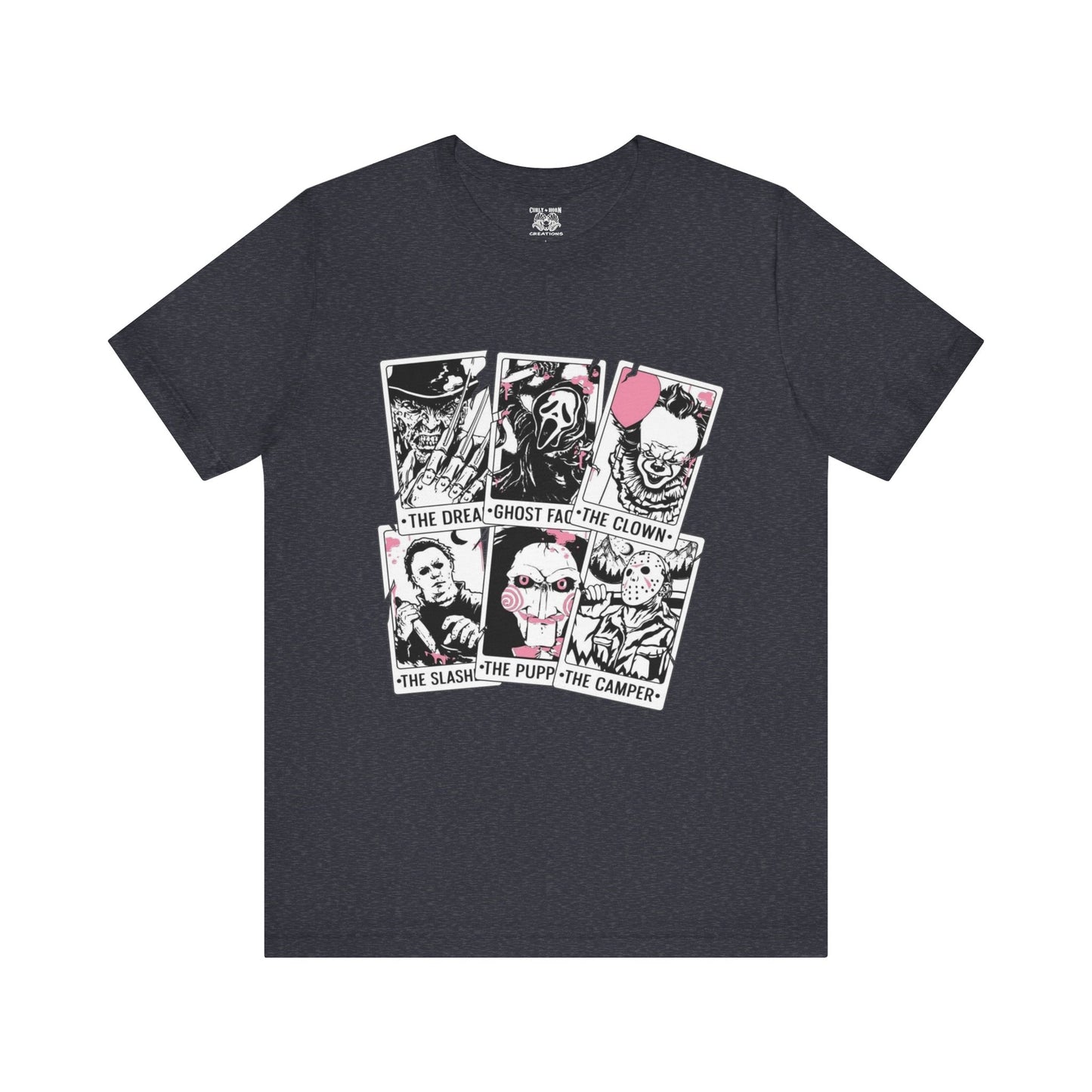 Horror Vibes Graphic Tee, Unisex Short Sleeve Shirt, Perfect for Halloween, Movie Night, Gift for Horror Fans, Casual Wear