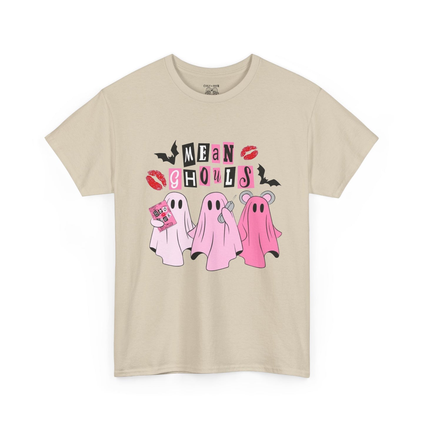 Mean Ghouls Unisex Heavy Cotton Tee, Halloween Shirt, Spooky Ghost Tee, Cute Ghost T-Shirt, Casual Fall Outfit, Fun Halloween Apparel