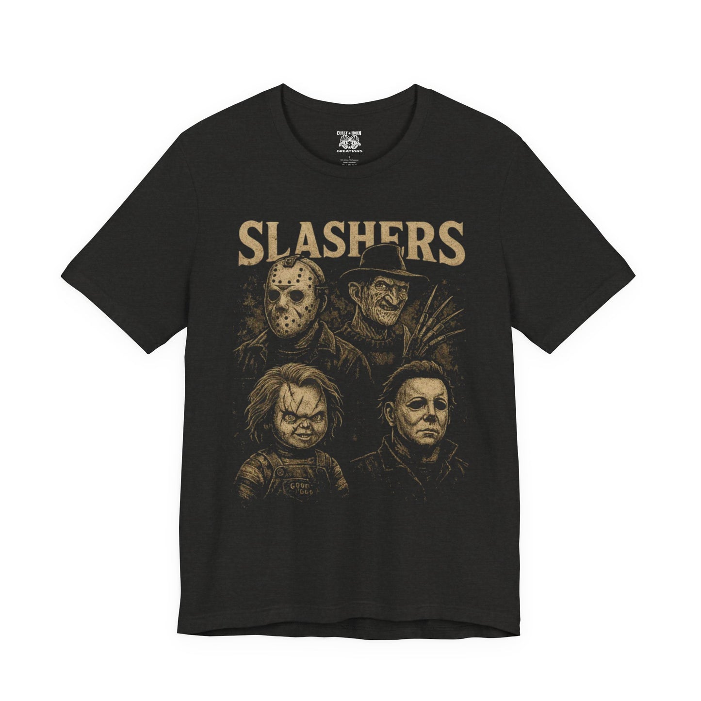 Horror Movie Graphic Tee, Unisex Short Sleeve Shirt, Halloween Costume Shirt, Slashers Theme Apparel, Horror Fan Gift
