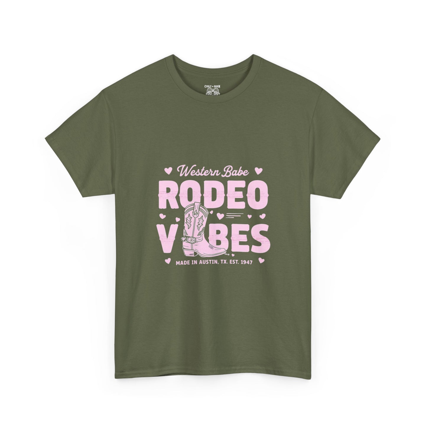 Western Babe Rodeo Vibes Unisex Heavy Cotton Tee, Graphic Tee, Rodeo Apparel, Country Music Shirt, Western Style, Casual Wear