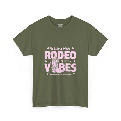 Western Babe Rodeo Vibes Unisex Heavy Cotton Tee, Graphic Tee, Rodeo Apparel, Country Music Shirt, Western Style, Casual Wear