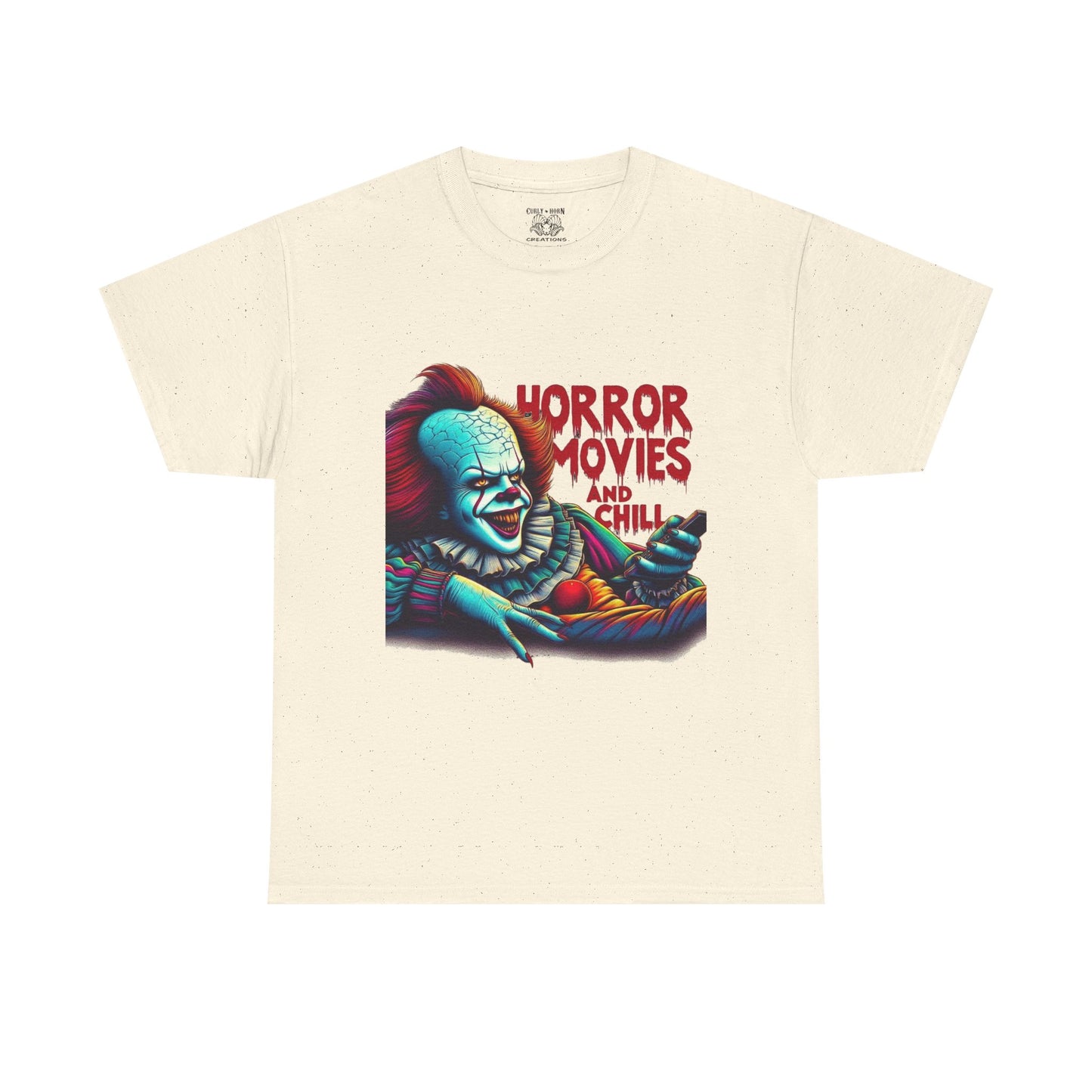 Pennywise Horror Movies Heavy Cotton Tee, Funny Scary Shirt, Movie Night Outfit, Unisex Graphic Tee, Halloween Gift