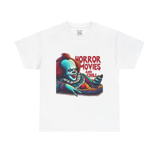 Pennywise Horror Movies Heavy Cotton Tee, Funny Scary Shirt, Movie Night Outfit, Unisex Graphic Tee, Halloween Gift