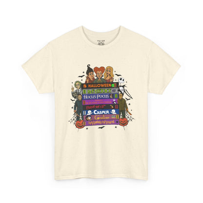 Halloween Themed Unisex Heavy Cotton Tee, Graphic Tee, Book Lovers Gift, Spooky Season Apparel, Fall Fashion, Costume Replacement
