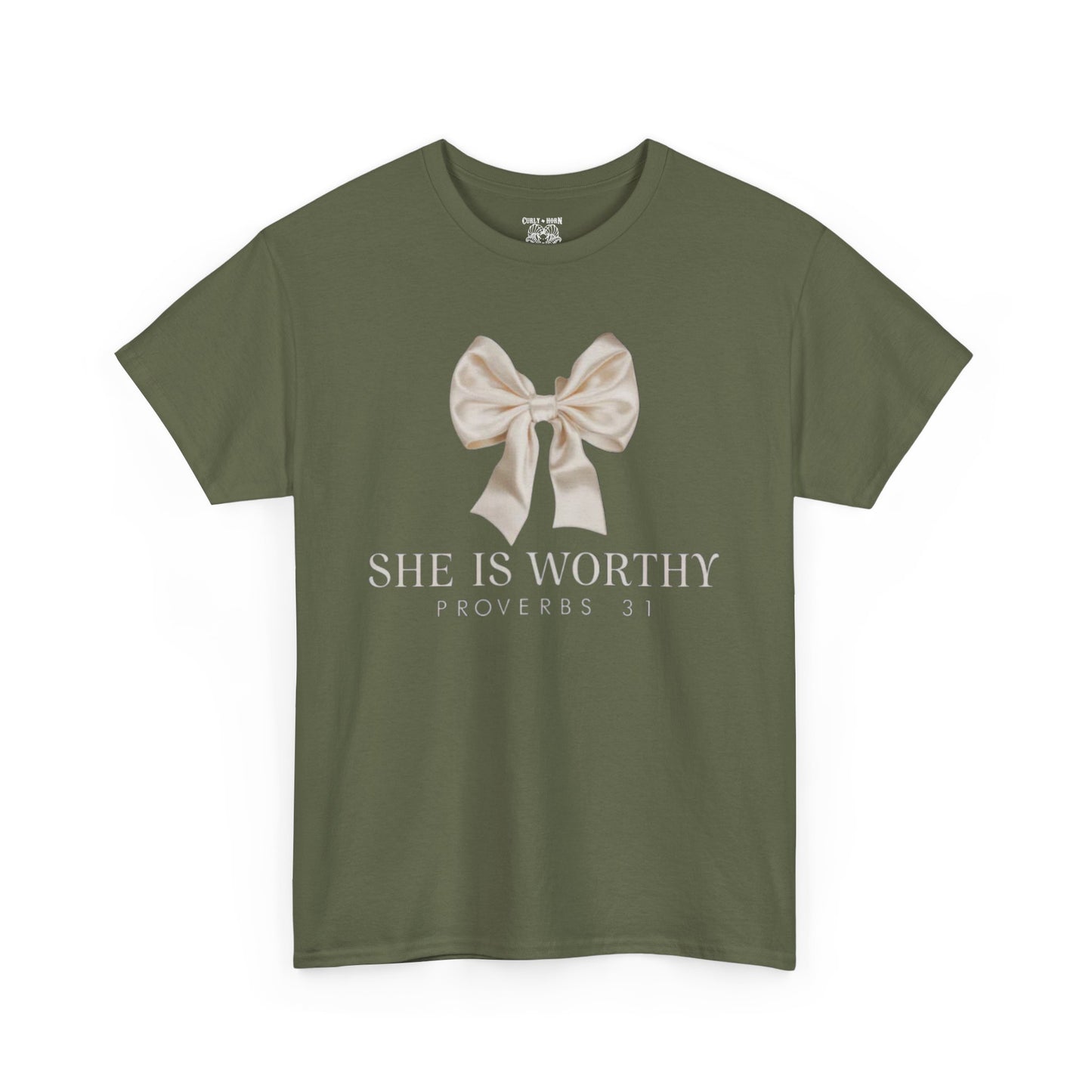 She is Worthy Unisex Cotton Tee - Inspirational Shirt, Faith-Based Apparel, Christian Gift, Casual Wear, Motivational T-Shirt