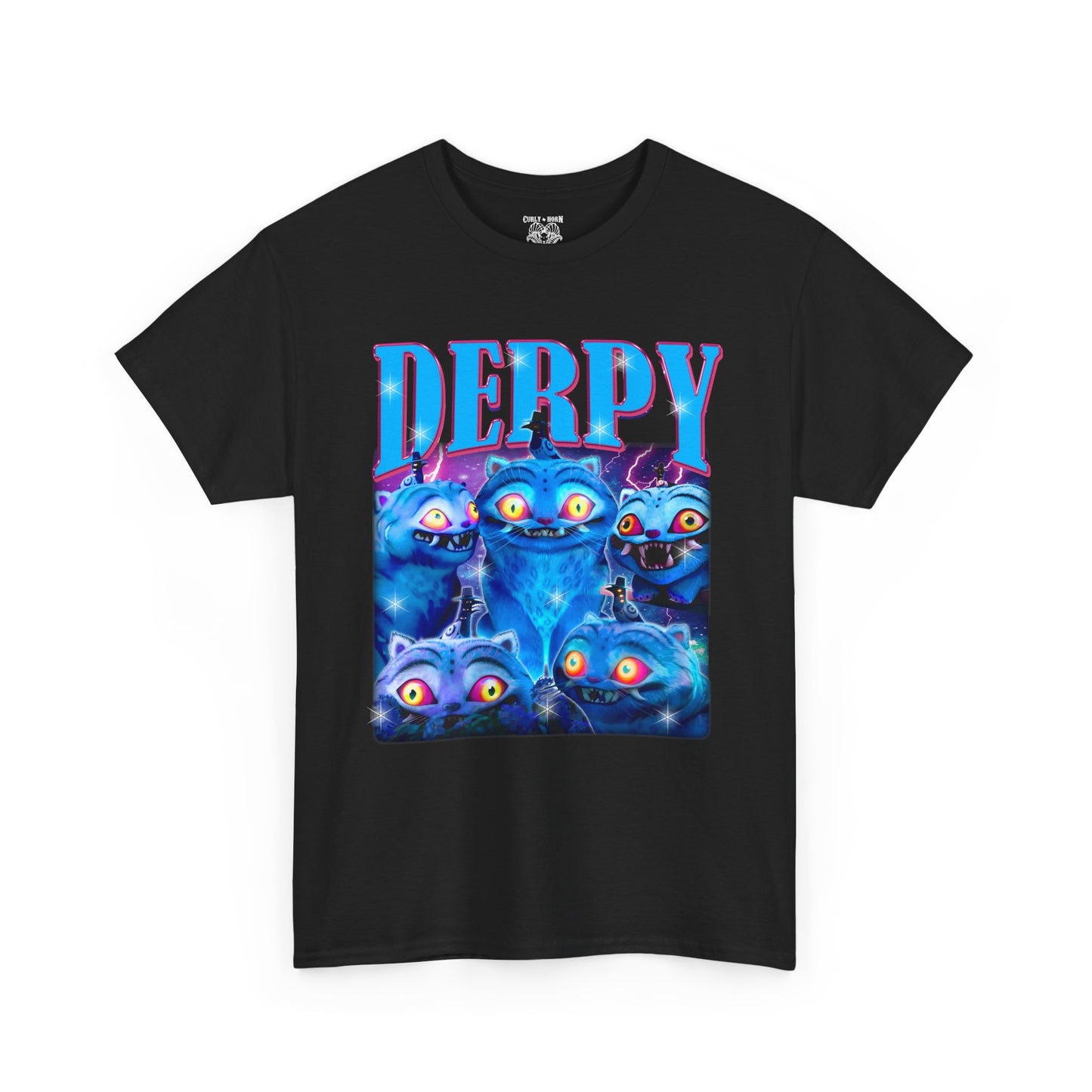 Demon Hunter Derpy Unisex Heavy Cotton Tee - Ideal for Casual Outings, Gift for Animal Lovers, Cartoon Enthusiasts, or Jokes