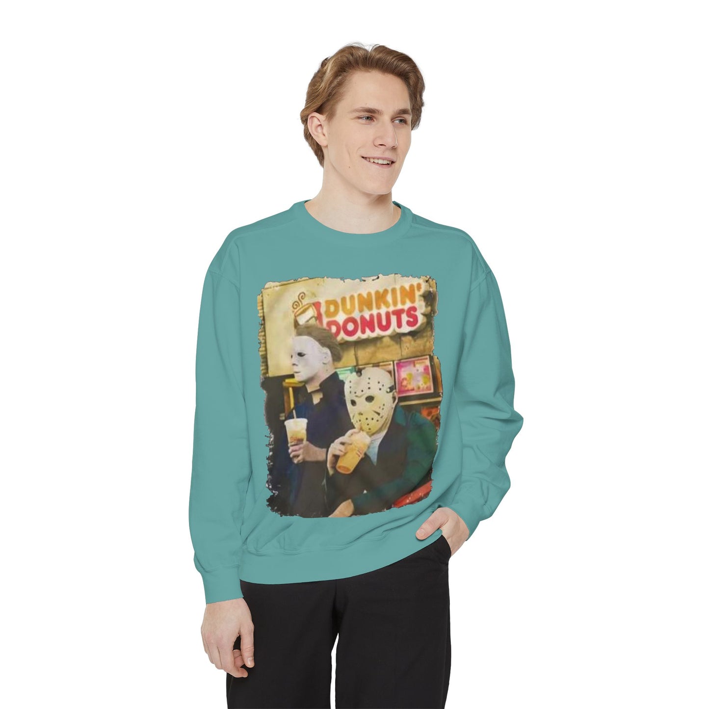 Funny Sweatshirt with Horror Movie Theme, Unisex Garment-Dyed Top, Perfect for Halloween, Gift for Movie Lovers, Cozy Casual Wear, [...]