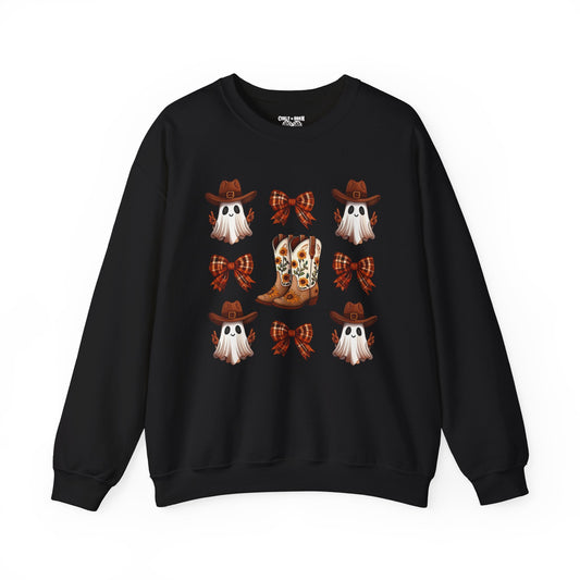 Ghostly Cowboy Crewneck Sweatshirt | Halloween, Fall Fashion, Cozy Gift, Trendy Sweater, Unisex Apparel