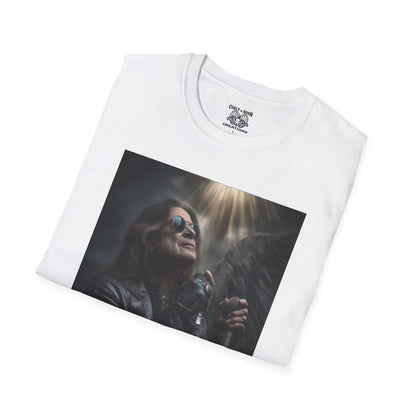 Unisex Softstyle T-Shirt with Winged Design, Boho Chic Tee, Gift for Music Lovers, Casual Wear, Festival Outfit, Graphic Tee
