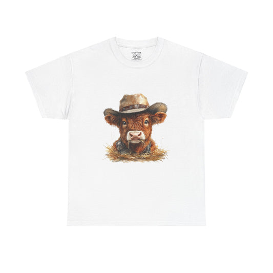 Cowboy Cow Unisex Tee, Funny Farm Animal Shirt, Gift for Farmers, Casual Wear, Country Life Tee, Birthday Present