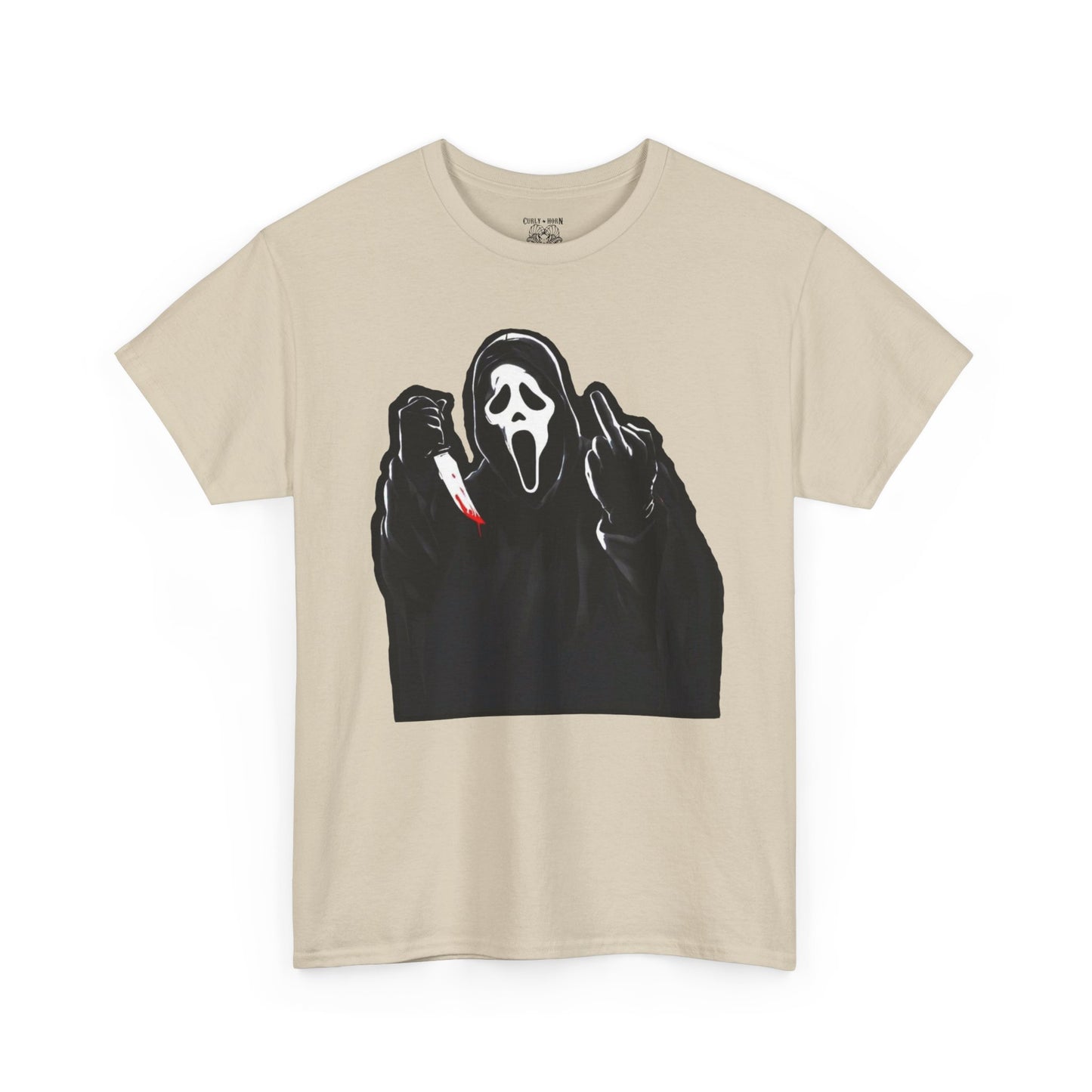 Scream-Inspired Unisex Heavy Cotton Tee | Halloween T-Shirt, Graphic Tee, Horror Movie Merch, Gift for Fans, Casual Wear