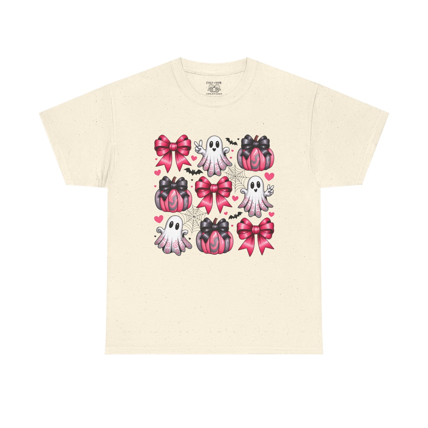 Cute Ghosts & Bows Tee, Halloween Shirt, Unisex Fun Fashion, Gift for Kids and Teens, Spooky Vibes, Holiday Apparel