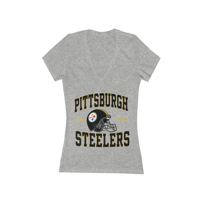 Pittsburgh Steelers Women's Deep V-Neck Tee, Football Fan Shirt, Game Day Top, Sports Apparel, Gifts for Her