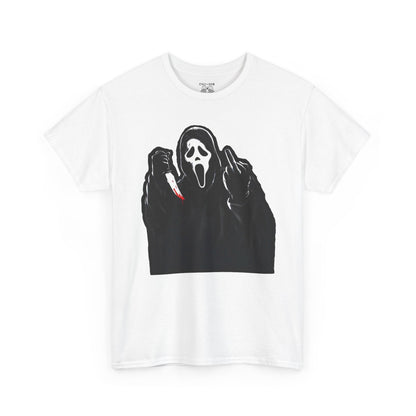 Scream-Inspired Unisex Heavy Cotton Tee | Halloween T-Shirt, Graphic Tee, Horror Movie Merch, Gift for Fans, Casual Wear