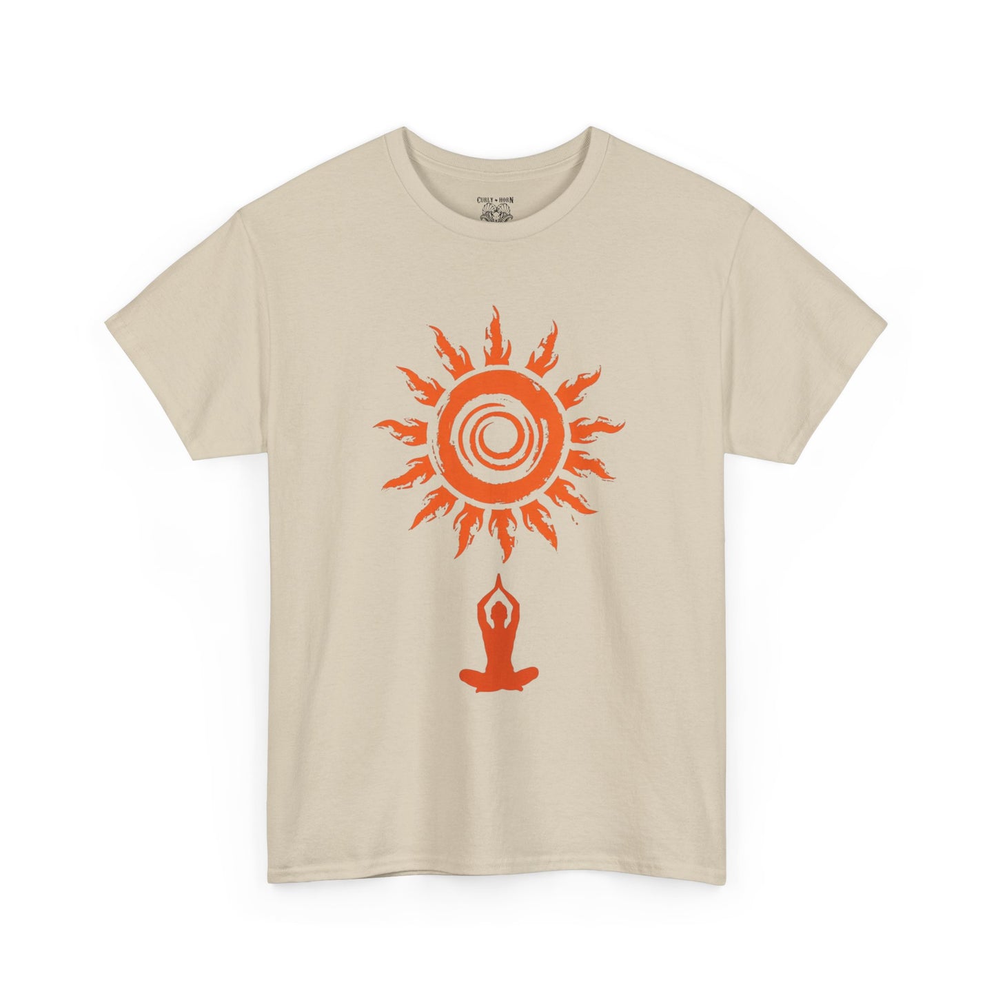 Sunshine Spirit Unisex Heavy Cotton Tee | Relaxed Fit, Bohemian Style, Yoga Shirt, Casual Wear, Gift for Nature Lovers