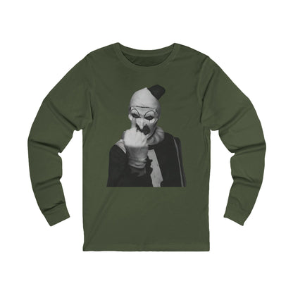 Art the Clown Graphic Long Sleeve Tee | Unisex Jersey Shirt, Halloween Costume, Quirky Gift, Casual Wear, Clown Lovers Tee