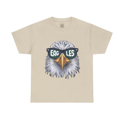 Eagle Sunglasses Tee, Unisex Cotton T-Shirt for Eagle Fans, Perfect for Sports Events, Casual Wear, Gift, Outdoor Adventures