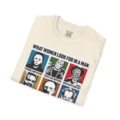 What Women Look For in a Man T-Shirt, Graphic Tee for Women, Gift for Her, Funny Quote Shirt, Unisex Casual Wear, Perfect for Birthdays