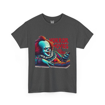 Pennywise Horror Movies Heavy Cotton Tee, Funny Scary Shirt, Movie Night Outfit, Unisex Graphic Tee, Halloween Gift