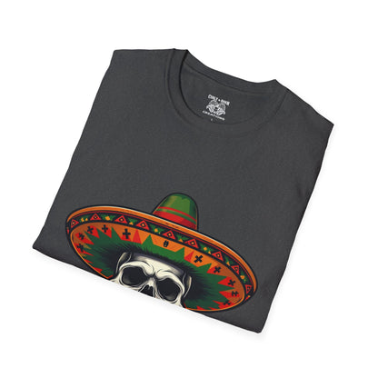 Skull Sombrero T-Shirt | Day of the Dead Gift, Unisex Graphic Tee, Halloween Costume, Music Festival Shirt, Casual Summer Wear