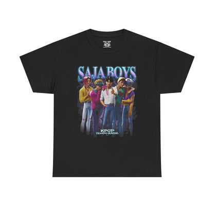 KPOP Saja Boys Graphic Tee, Unisex Heavy Cotton Tee for Fans, Festival Wear, Casual Street Style, Unique Gift Idea