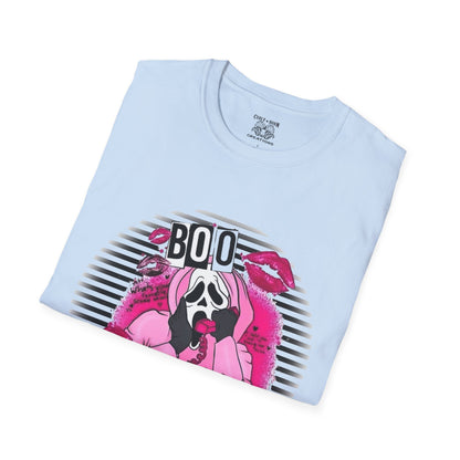 Halloween Ghost Face T-Shirt, Boo You Horror Tee, Unisex Softstyle Tee, Spooky Shirt for Costume Party, Trendy Halloween Apparel