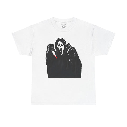 Scream-Inspired Unisex Heavy Cotton Tee | Halloween T-Shirt, Graphic Tee, Horror Movie Merch, Gift for Fans, Casual Wear