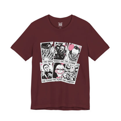 Horror Vibes Graphic Tee, Unisex Short Sleeve Shirt, Perfect for Halloween, Movie Night, Gift for Horror Fans, Casual Wear