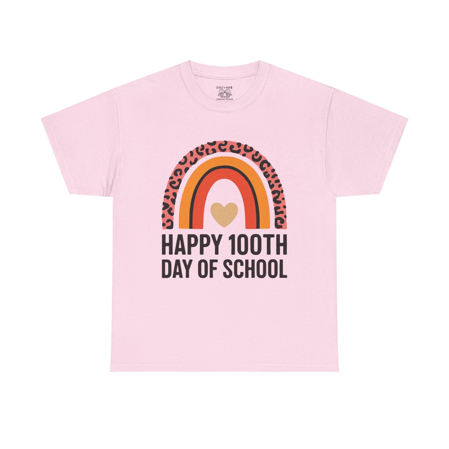 Colorful Rainbow 100th Day of School T-Shirt, School Spirit Tee, Teacher Gift, Milestone Celebration Shirt, Kids Unisex Cotton Tee