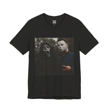 Horror Movie Graphic Tee, Unisex Jersey Short Sleeve Tee, Halloween Costume Shirt, Scary Movie Fan Apparel, Spooky Themed Tee