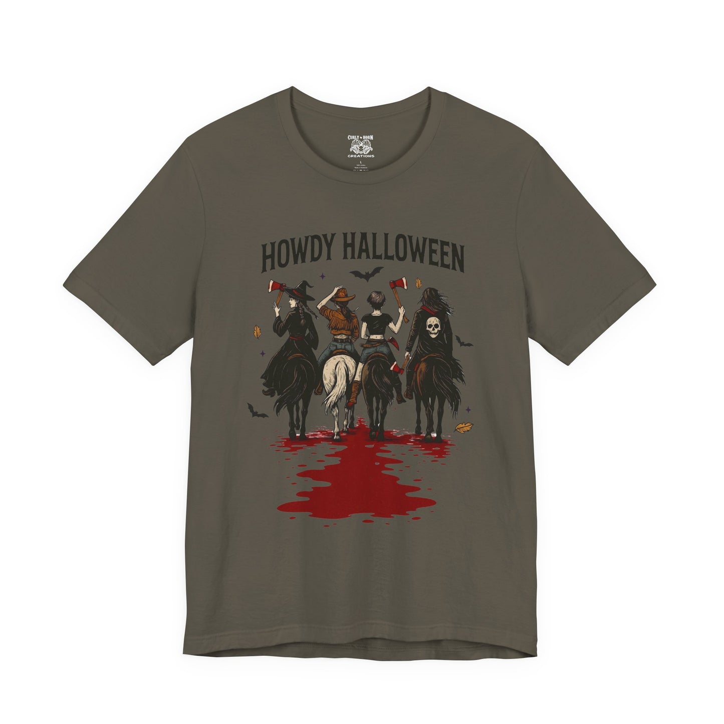 Howdy Halloween Unisex Tee, Spooky Graphic T-Shirt, Fall Festival Shirt, Halloween Costume Top, Casual Fall Wear